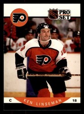  219 Ken Linseman 18 Flyers 1990 Pro Set Hockey Sports Trading Card 