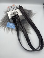 Kids Unisex Dark Brown Faux Leather Braided Belt Size SM LOT OF 2 NWT