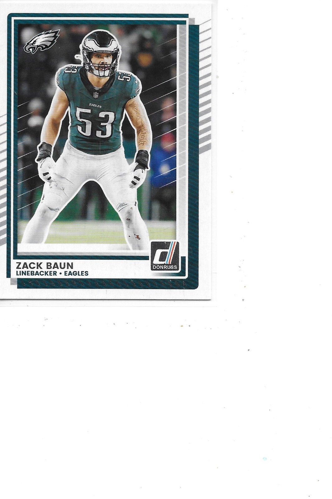 2025 Donruss Zack Baun Philadelphia Eagles Football Card #264