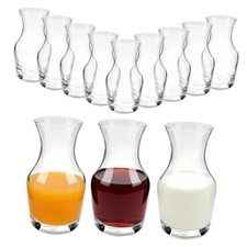 Set of 12 Clear 6 Oz Mini Glass Wine Carafe Single Serving Decanters 12 pcs