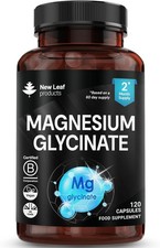 Magnesium Glycinate Capsules High Strength 1040mg Fatigue Bone Health 120 caps 0.09 per thousand milligrams