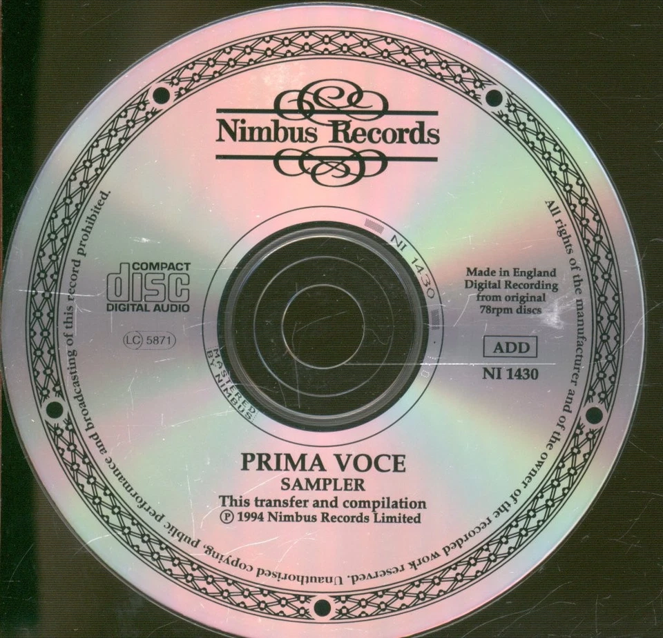 NI1430 Various Artists Prima Voce Sampler CD UK Nimbus 1994 NI1430 - Image 3 of 3