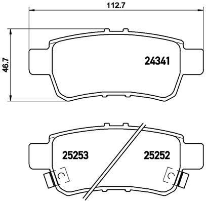 Hinterachse Brembo P 28 062 Bremsbelagsatz, Scheibenbremse FüR Honda-image