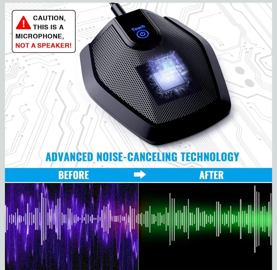 TONOR G11 Conference USB Microphone Omnidirectional Condenser PC Mic, Black - Image 2 of 4