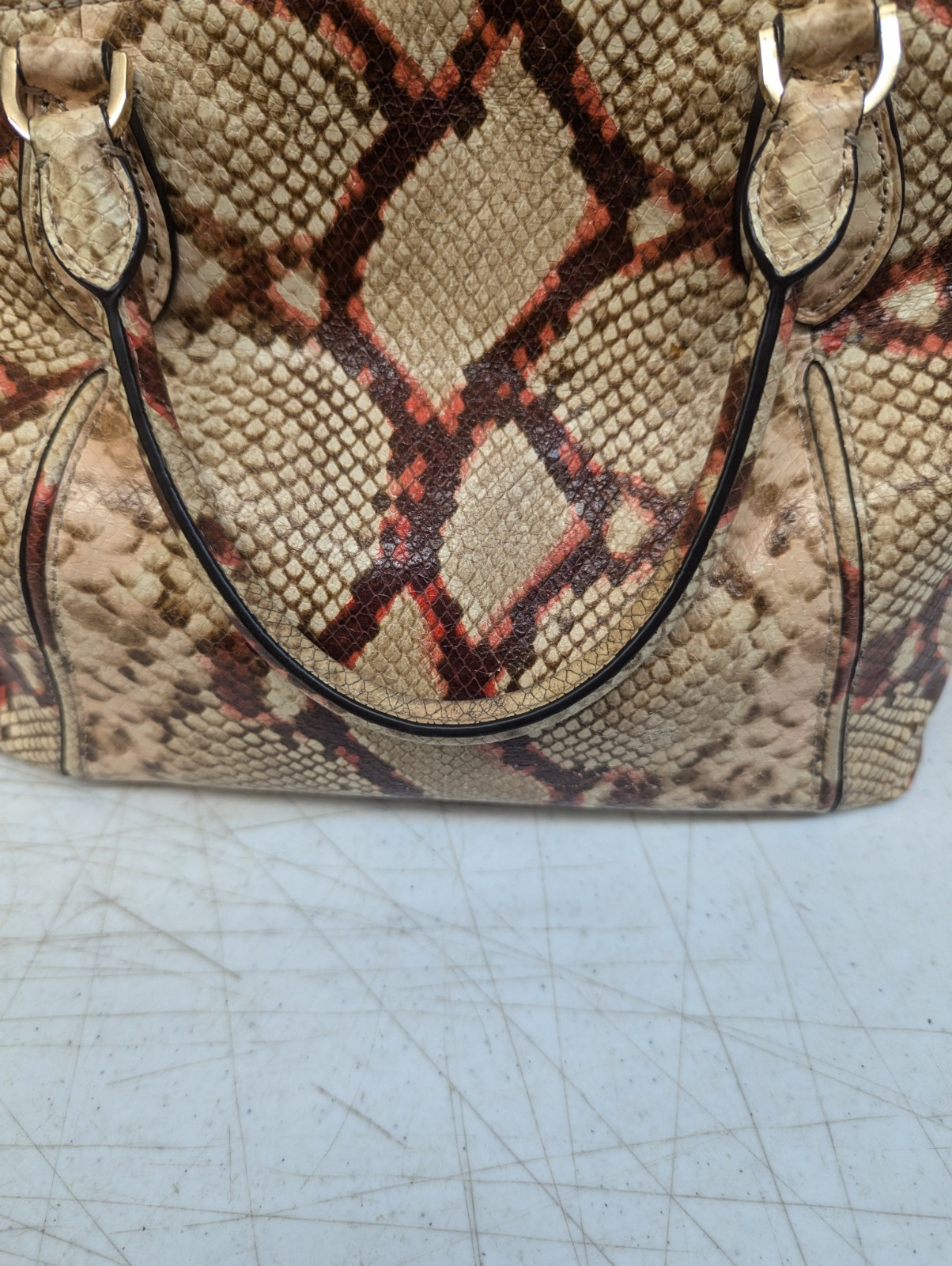 Michael Kors Lenox Python Satchel Handbag Purse - image 6