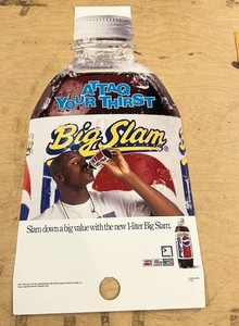 Rare Shaquille O’Neal Cardboard Pepsi Big Slam Shaq Advertisement Bottle