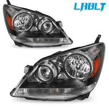 LABLT Right&Left Side Black Halogen Headlight Assy For 2005-2010 Honda Odyssey