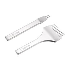 2Pcs 3.38mm 2/10 Prong Leather Hole Stitching Punch Tool for Hand Sewing, White