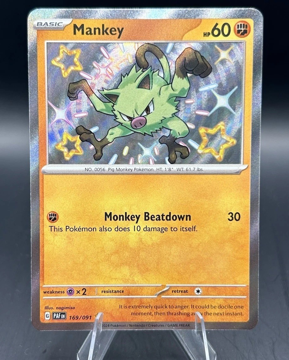 Pokémon TCG Paldean Fates - Mankey 169/091 Shiny Rare EN