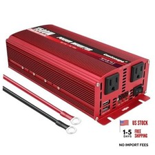 1500W DC 12V to 110V/120V AC Power Inverter with Dual AC Outlets Dual 3.1A