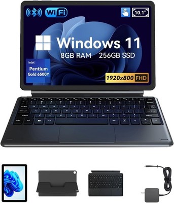 NewBook 10 10.1 inch 2-in-1 Laptop Tablet PC, Win 11 Compatible with Intel Penti