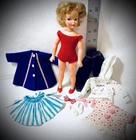 Vintage '60's Ideal Toy Co. Tammy's Sister Pepper Doll 9" with clothes and shoes