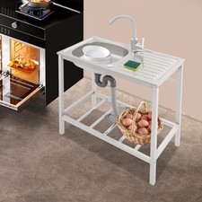 75 40 75cm Commercial Sink with Operation Countertop and Shelf Single Bowl Sinks