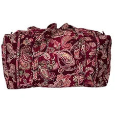 Vera Bradley Vintage Piccadilly Plum Duffel Bag Travel Overnight Carry All Tote