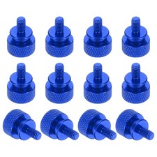 12 Pcs Computer Case Thumb Screw M4 x 7mm Knurled Screws, Deep Blue
