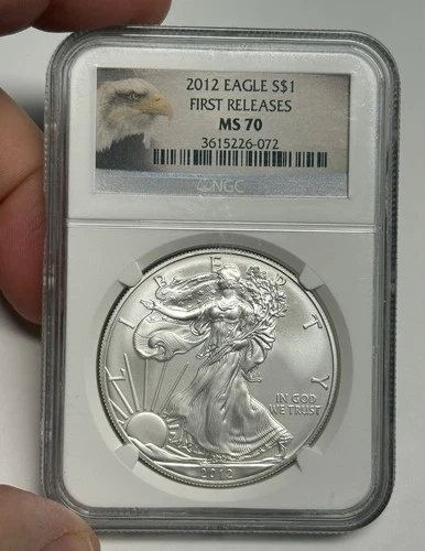 2012 NGC MS70 American Silver Eagle Dollar FIRST RELEASES, $1 U.S. .999 Coin ASE