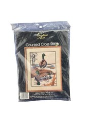 Golden Bee Mallard Habitat Picture Counted Cross Stitch Kit 12"x16" 60202