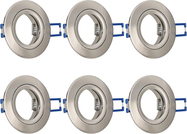 Einbaustrahler GU10 Set Aluminium Nickel Rund 60-70Mm Decken Einbauleuchten-image