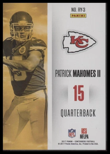 2017 Panini Contenders #RY3 Patrick Mahomes II SGC 9