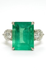 Art Deco Antique Vintage 3.90Ct Natural Emerald Wedding Ring 925 Sterling Silver