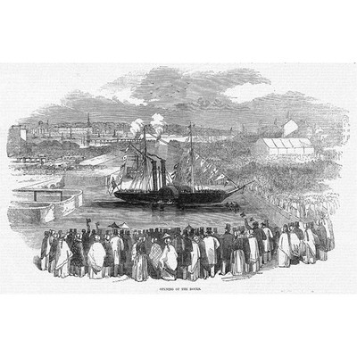 BIRKENHEAD Opening of the Docks - Antique Print 1847