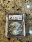 1986 S ICG MS 70 AMERICAN SILVER EAGLE INITIAL PRODUCTION Signed Austin Hutto