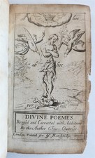 1706 Divine Poems ILLUSTRATED EMBLEM BOOK by Francis Quarles ANTIQUE in ENGLISH