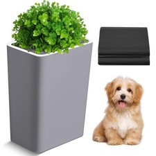 Dog Poop Trash Can Outside 3.96 Gal/15 L Plant Styled Dog Waste Trash Can wit...