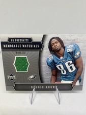 2005 Upper Deck Portraits Memorable Materials Reggie Brown #MM-RE Rookie Card RC. rookie card picture