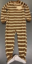 Carter's Football Fleece Pajama PJs Footie Sleeper Toddler Boy Stripe 5T