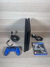 Sony PlayStation 4 PS4 500GB Black Console CUH-1116A Bundle Blue Controller COD