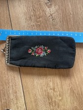 Gobelin Art Deco Seiden Brillen Etui Antik Selten