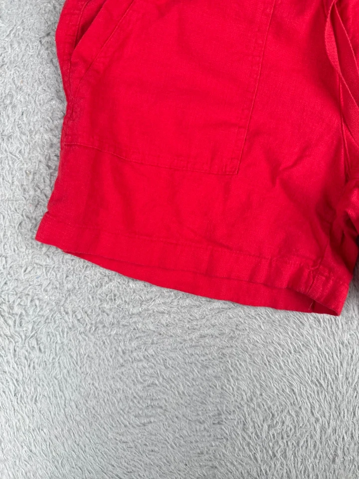 Pantalones Cortos Nautica Jeans Para Mujer Pequeños Rojo Elástico Mezcla de Lino Elástico Pull On 30x5 Foto 3 de 4