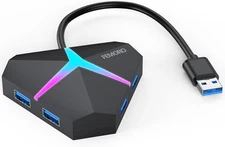 Multi USB Port Hub, 5Gbps High Speed Data Transfer USB 3.0 Multiport Adapter Exp