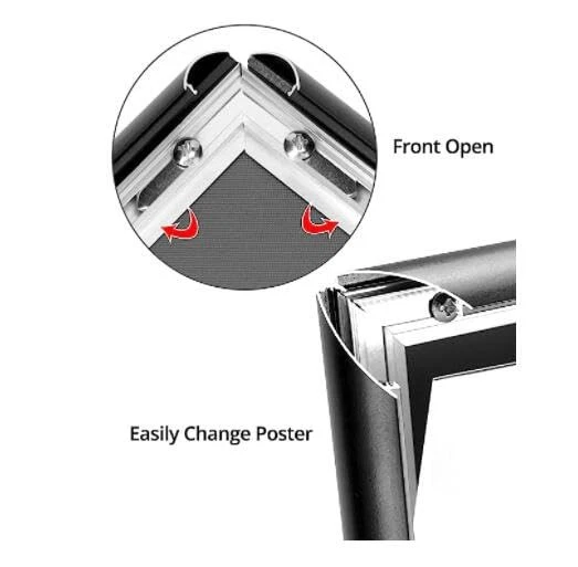 Black color Snap Picture Poster Frame Wall Mounting, 8.5 x 11 Inch Size Front... - Image 4 of 4