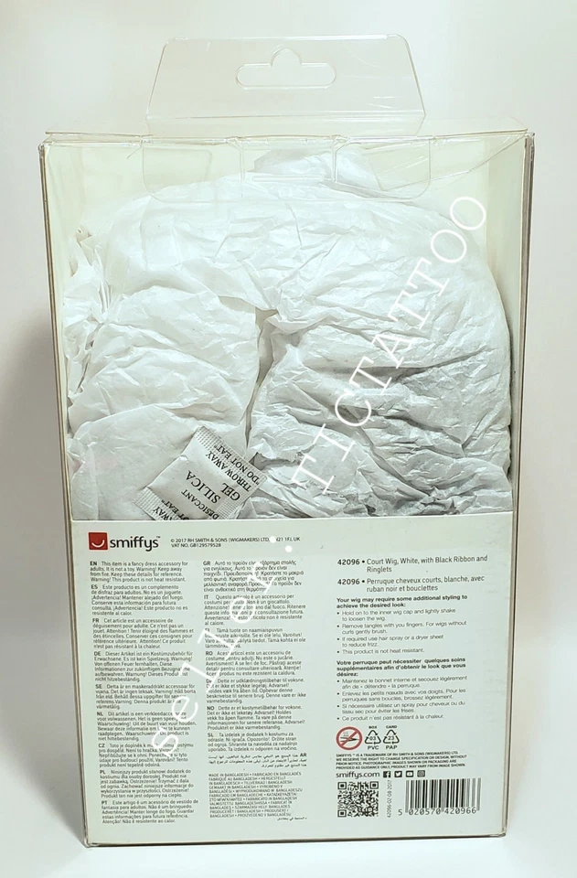 🔥 PELUCA CORTE SMIFFYS Blanca George Washington Revolucionario 42096 Halloween NUEVA Foto 3 de 4