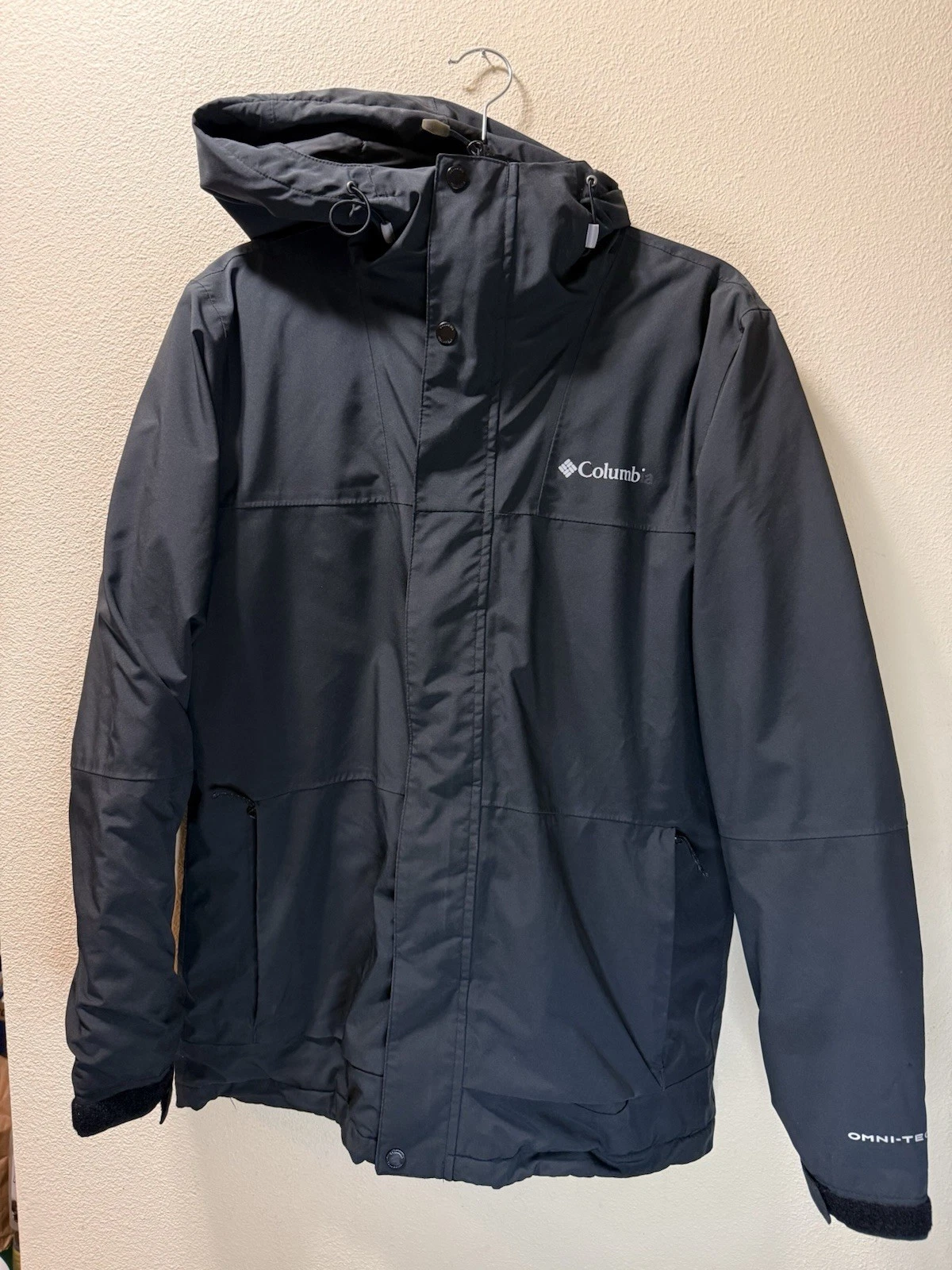 Columbia Omni-Heat Thermal Hooded Winter Coat Men’s Small Black