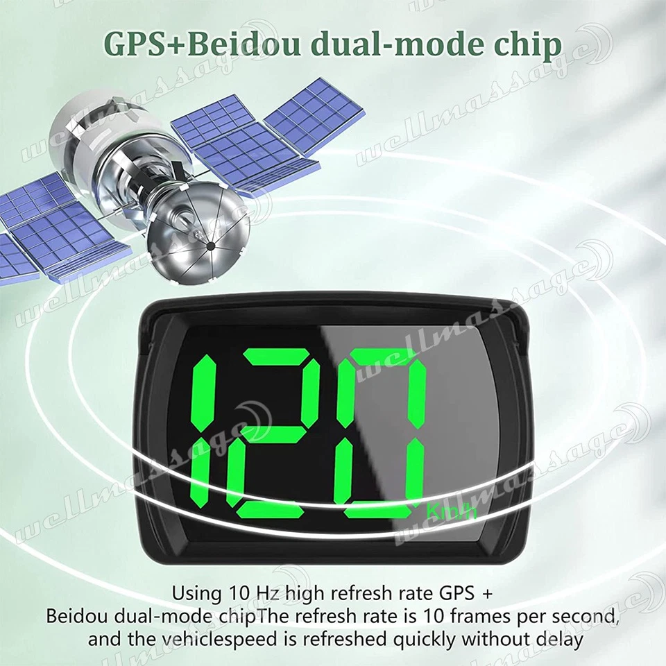 Digital Speedometer Universal GPS Car HUD Head Up Display MP/H Speed Display OZ - image 4 of 4