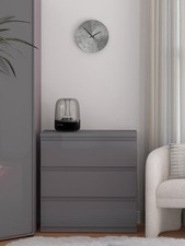 Layton Gloss 3 Drawer Chest Grey | Handle-Free Design | High Gloss Finish