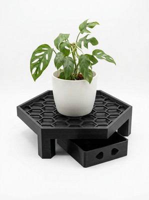 HEX Pflanzen Untersetzer XL 34x34cm mit Auffangwanne