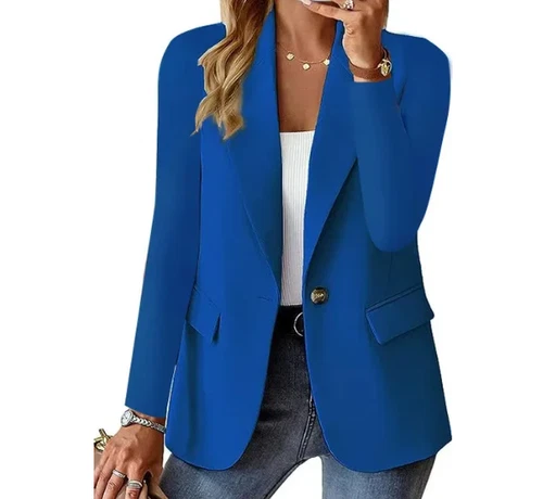 Damen Blazer Jacke Elegant Büro Mantel Formell Herbst Winter Slim Einfarbig Neu - Bild 15 von 26