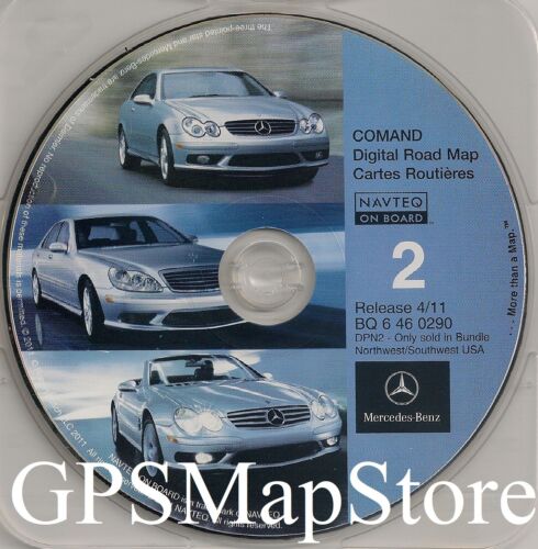 2011 Update for Mercedes CD Base Navigation Disc 2 Cover Northwest Southwest Map - Afbeelding 1 van 2