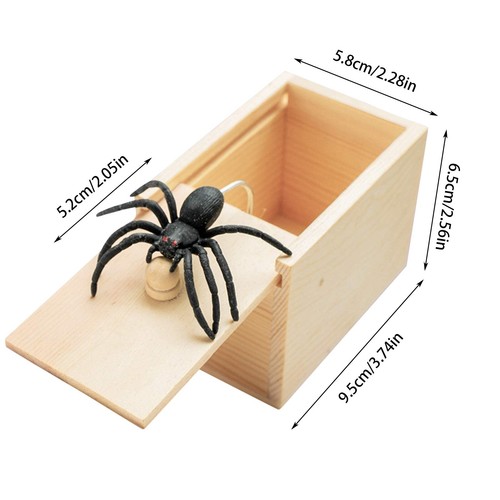 Scatola Spaventapasseri Ragno Scherzo in Legno Nascosta in Astuccio Trucchi Gioco Scherzo Spaventapasseri Gag Giocattolo🎃 - Foto 3 di 8