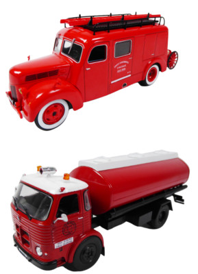 2er Set Feuerwehrfahrzeuge Ford F798T + Pegaso Comet 1:43 Salvat Diecast Truck LP21