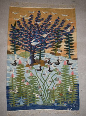 Hand Woven Wall Hanging Tapestry -5 FT- Egyptian Folk Art-Home Decor Kilim Rug