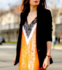  ZARA SHORT DRESS SEQUIN EMBELLISHED V NECK DRESS  SIZE M NEW