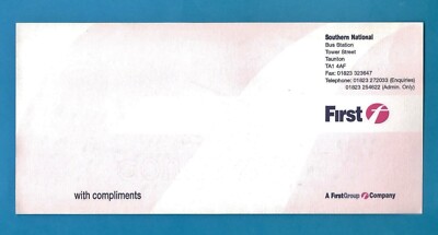 Kompliment Slip - First Southern National - Taunton TA1 4AF - mit Komplimenten