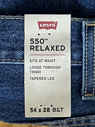 Levi's 550 Relaxed Fit Denim Blue Jeans Men's 54x28 B&T NWT - Picture 8 of 20