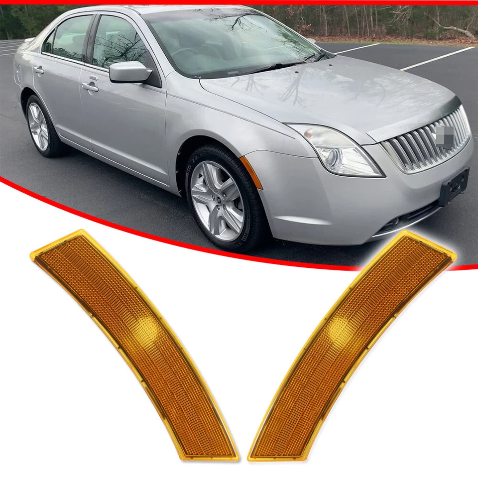 Carcasas de luces de señalización laterales de parachoques delantero ámbar para Mercury Milan 2010 2011 2012 Foto 2 de 4