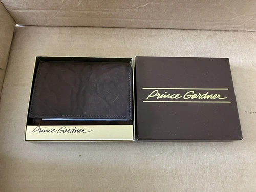 Prince Gardner Brown Leather Wallet w/Box~Unused~New--Free Ship